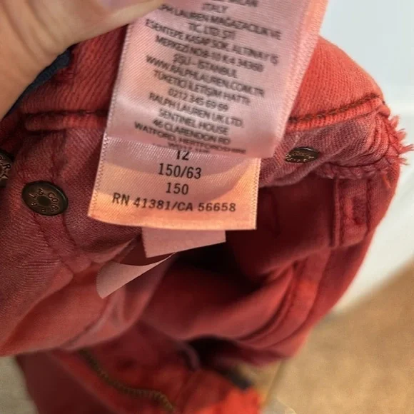 Polo by Ralph Lauren Sullivan Slim Boys Brick Red stone washed Shorts size 12 - Picture 10 of 10